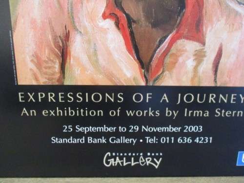 LARGE IRMA STERN EXHIBITION POSTER PRINTED ON WOOD - EXPRESSIONS OF A JOURNEY - EXHIBITION - 2003