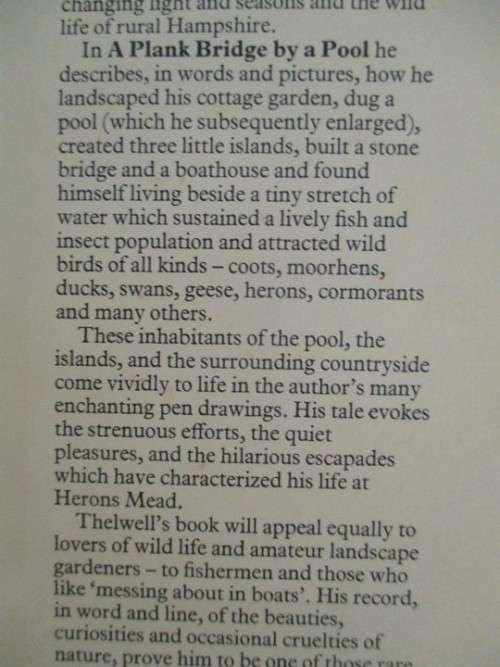 FIRST EDITION - HARDCOVER & DUST JACKET - A PLANK BRIDGE BY A POOL - NORMAN THELWELL - DELIGHTFUL!