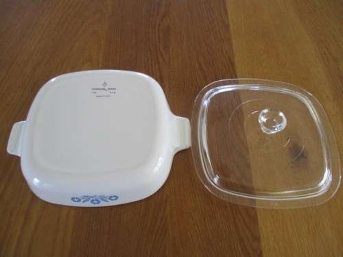 7IN CORNING WARE DISH WITH LID - BLUE CORNFLOWER DESIGN