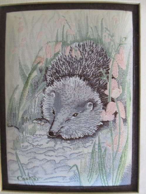 DELICATELY WOVEN IN PURE SILK - VINTAGE J&J CASH, COVENTRY MINIATURE - HEDGHOG