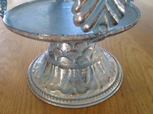 VERY LARGE ORNATE COPPER SHABBY CHIC CANDLE HOLDER