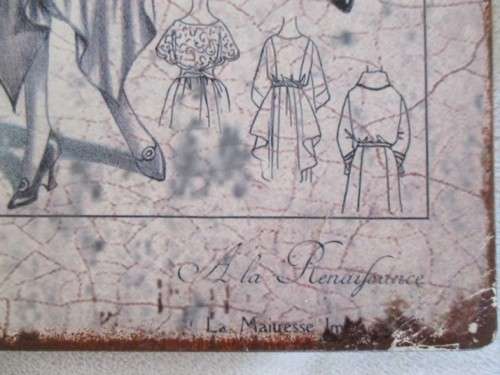 PURPOSEFUL VINTAGE-LOOK METAL WALL SIGN/PLAQUE  -  LE GRANDES MODES DE PARIS