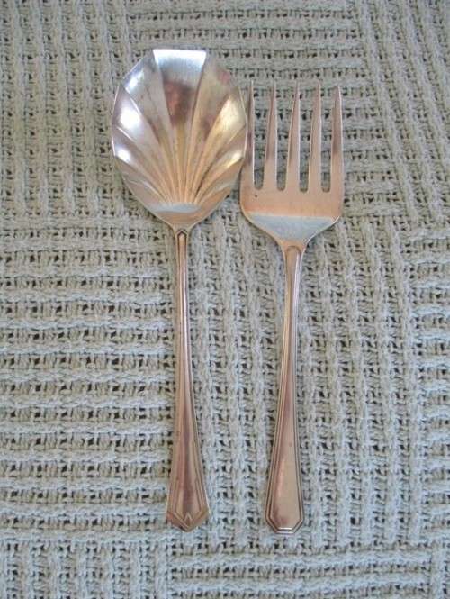 VINTAGE SILVER PLATED SALAD SERVERS