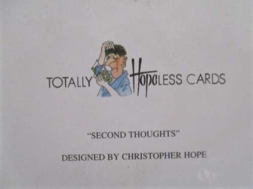 THREE 1995 SALLY MITCHELL, ENGLAND `TOTALLY HOPELESS` HUMOROUS GREETING CARDS - STILL SEALED