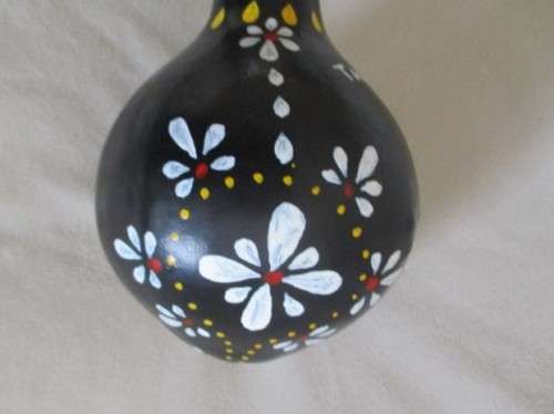 ORNATELY DECORATED NATURAL CALABASH - SIGNED BY ARTIST