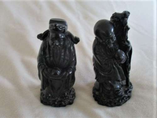 TWO DETAILED RESIN FIGURINES OF CHINESE IMMORTALS