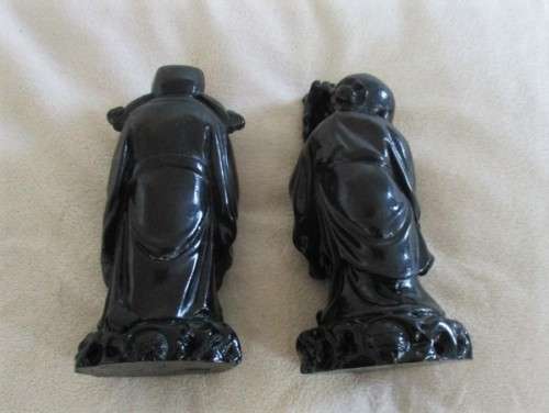 TWO DETAILED RESIN FIGURINES OF CHINESE IMMORTALS