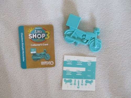 A BATCH OF 6 CHECKERS LITTLE SHOP 3 ITEMS - ALL BAR ONE WITH COLLECTOR`S CARDS - NO DUPLICATES