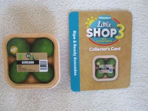 A BATCH OF 6 CHECKERS LITTLE SHOP 3 ITEMS - ALL BAR ONE WITH COLLECTOR`S CARDS - NO DUPLICATES