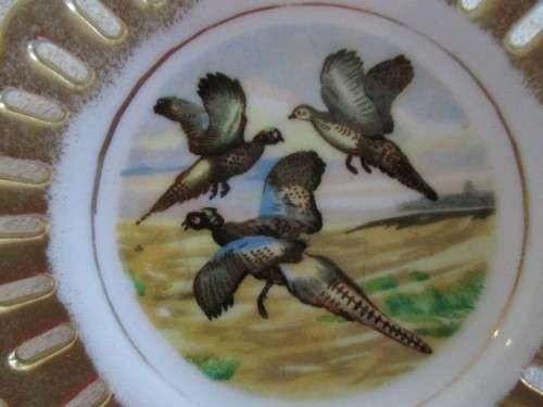 A MINIATURE HAND PAINTED DISPLAY PLATE TO ADD TO YOUR ORDER - FLYING PHEASANTS