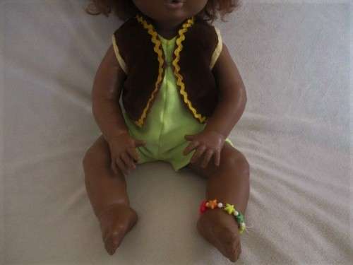 ULTRA RARE!!  41CM TALL BLACK BABY LOVE FIRST LOVE DOLL WITH BROWN EYES AND TINA TURNER  STYLE HAIR