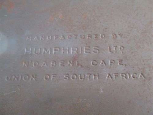 OLD, COLLECTABLE UNION OF SOUTH AFRICA HUMPHRIES TIN WITH HINGED LID