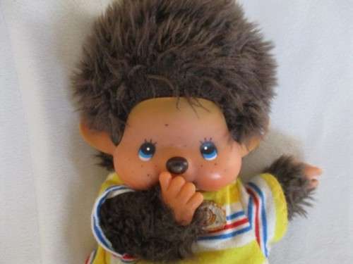 RARE VINTAGE THUMB-SUCKING MONCHHICHI MONKEY HAND PUPPET - ORIGINAL SHOES - LARGER SIZE