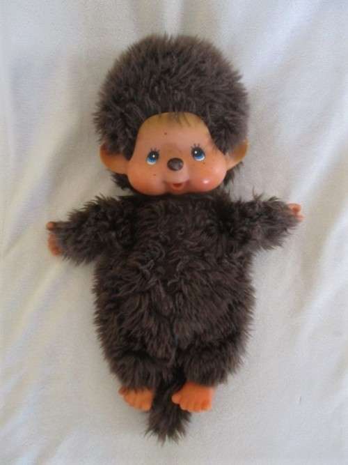 RARE VINTAGE THUMB-SUCKING MONCHHICHI MONKEY HAND PUPPET - ORIGINAL SHOES - LARGER SIZE
