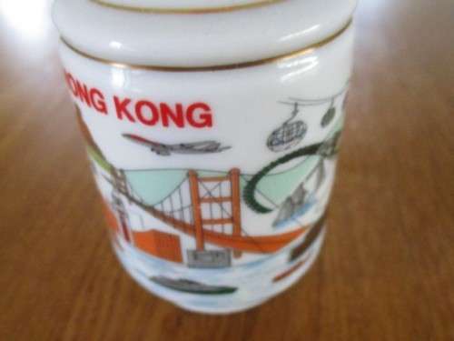 THREE MINIATURE PORCELAIN RICE WINE BOTTLES - STILL SEALED - SAM SENG WINE CO,. HONG KONG