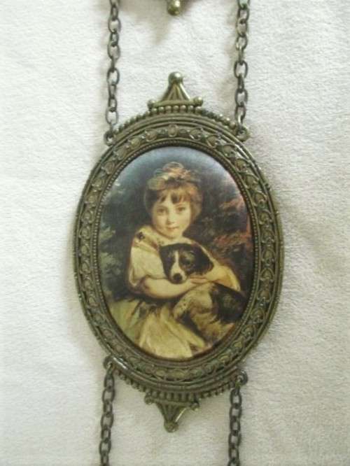 VINTAGE ROMANTIC ITALIAN? PADDED SILK AND BRASS WALL HANGING - THREE FRAMES