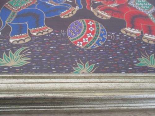 Thailand Hand painted cloth art - framed