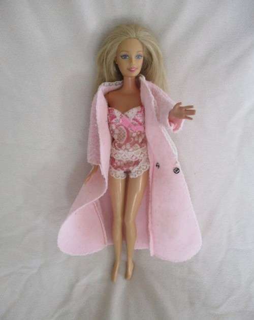 MATTEL BARBIE DOLL IN PJ`S AND GOWN AND WITH KNEES THAT BEND (PLUS EXTRA DRESS)