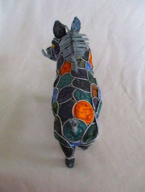 FOR MARGAUX1 ONLY - SO UNIQUE - LARGE COLOURFUL WARTHOG WIRE SCULPTURE