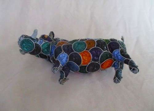 FOR MARGAUX1 ONLY - SO UNIQUE - LARGE COLOURFUL WARTHOG WIRE SCULPTURE