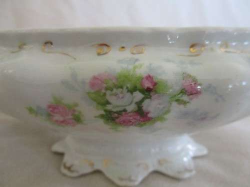C 1891 - 1900 - ANTIQUE J & G MEAKIN DISH WITH PINK ROSES
