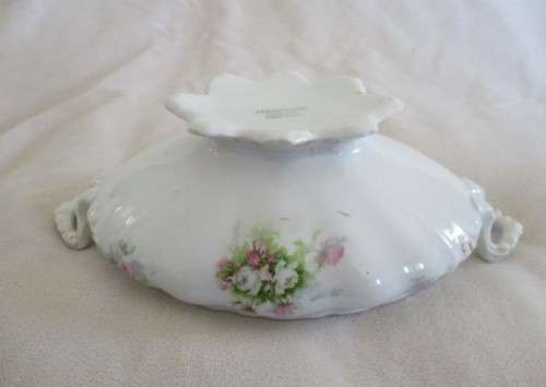 C 1891 - 1900 - ANTIQUE J & G MEAKIN DISH WITH PINK ROSES
