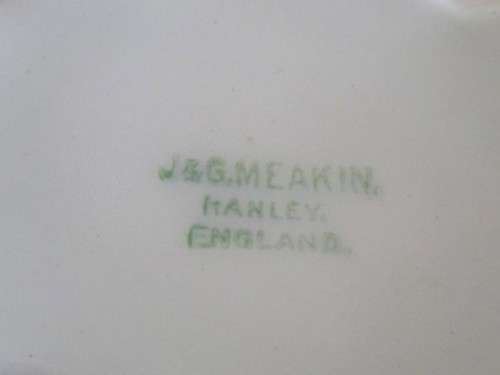 C 1891 - 1900 - ANTIQUE J & G MEAKIN DISH WITH PINK ROSES