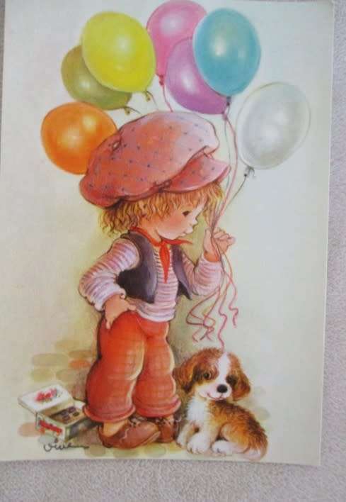 SIX PRETTY, VINTAGE EDICROMO POSTCARDS SIGNED VIVES