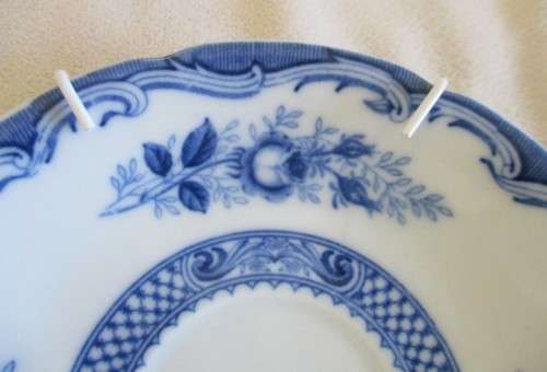 VINTAGE 1950`s/60`s BLUE ROSE FINE CHINA, JAPAN DISPLAY SAUCER WITH WALL HANGER