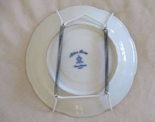 VINTAGE 1950`s/60`s BLUE ROSE FINE CHINA, JAPAN DISPLAY SAUCER WITH WALL HANGER