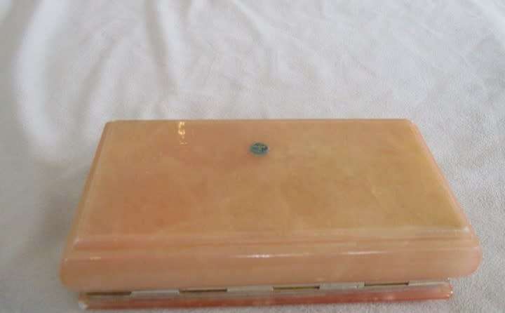 FOR JENNYPR ONLY - VINTAGE 1950`s ALABASTER KEEPSAKE/JEWELLERY BOX MADE IN ITALY