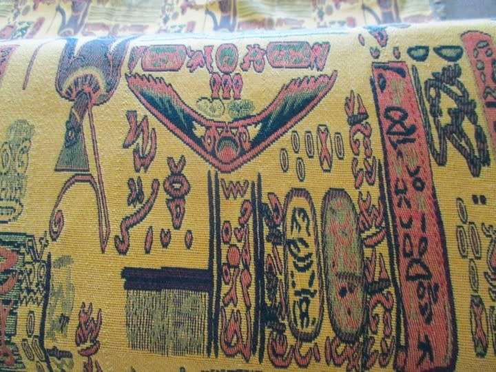 VERY LARGE AND STRIKING REVERSIBLE EGYPTIAN CLOTH/THROW MADE FROM WOVEN MATERIAL - 2.3M X 1.39M