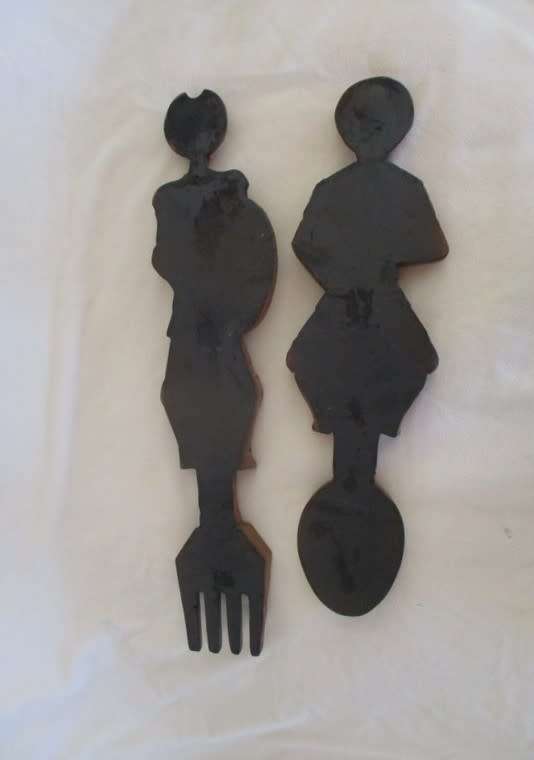 DON QUIXOTE AND SANCHO PANZA - TWO HAND CARVED WOODEN PLAQUES - QUIRKY DECOR!!