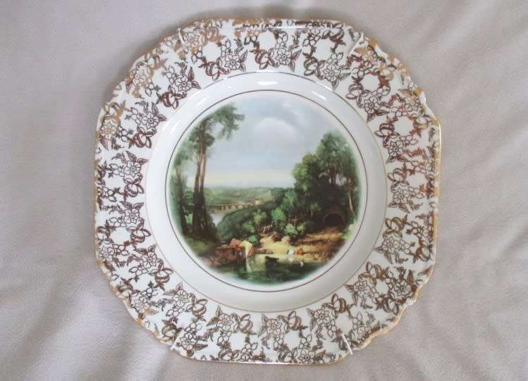 LORD NELSON WARE DISPLAY PLATE WITH WALL HANGER - TURNER `CROSSING THE BROOK`
