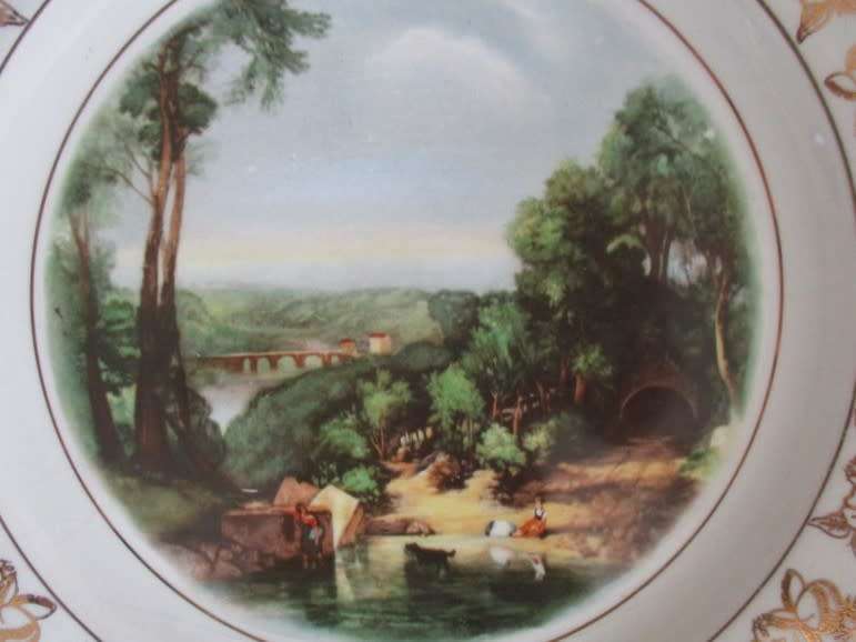 LORD NELSON WARE DISPLAY PLATE WITH WALL HANGER - TURNER `CROSSING THE BROOK`
