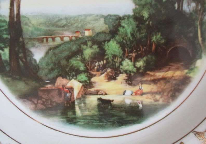 LORD NELSON WARE DISPLAY PLATE WITH WALL HANGER - TURNER `CROSSING THE BROOK`