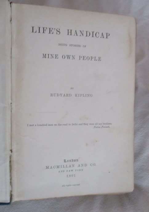 1891, 1899 & 1908 - TWO FIRST EDITIONS AND ONE EARLY EDITION - RUDYARD KIPLING BOOKS (WITH SWASTIKA)
