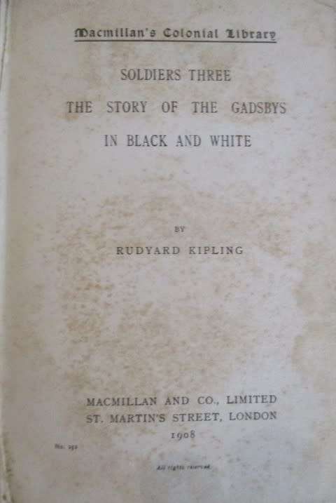 1891, 1899 & 1908 - TWO FIRST EDITIONS AND ONE EARLY EDITION - RUDYARD KIPLING BOOKS (WITH SWASTIKA)