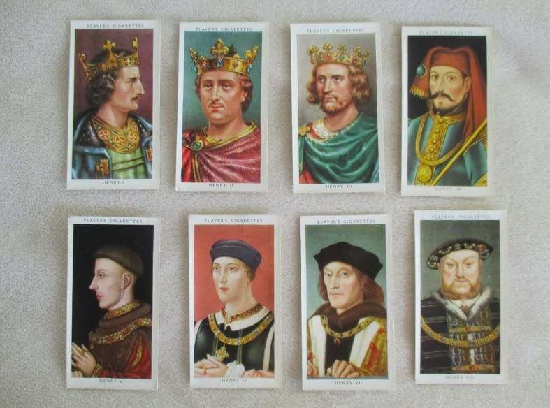 VINTAGE 1935 JOHN PLAYER & SONS CIGARETTE CARDS - ALL THE KING HENRYS OF ENGLAND!