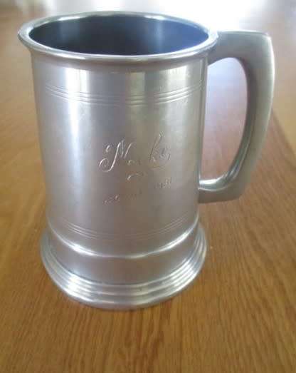 VINTAGE 1981 BPC, SHEFFIELD PEWTER TANKARD  ENGRAVED `MIKE`