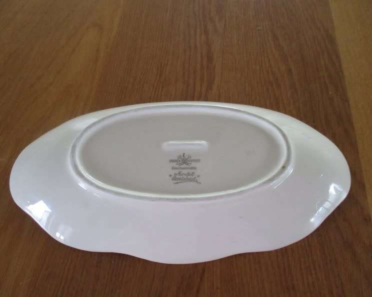WOW!!  RARE ANTIQUE 1920`s PIRKENHAMMER, CZECHOSLOVAKIA HAND PAINTED OVAL DISH