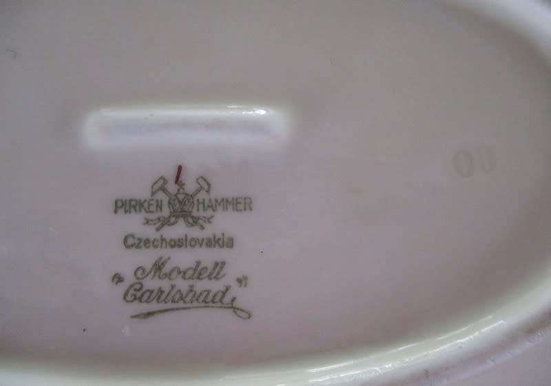 WOW!!  RARE ANTIQUE 1920`s PIRKENHAMMER, CZECHOSLOVAKIA HAND PAINTED OVAL DISH