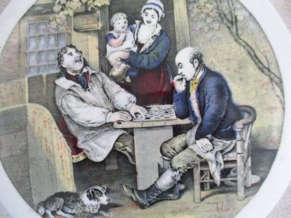 UNUSUAL ROUND STOKE-ON -TRENT, ENGLAND PORCELAIN WALL PLAQUE - A FIX OR DRAUGHTS