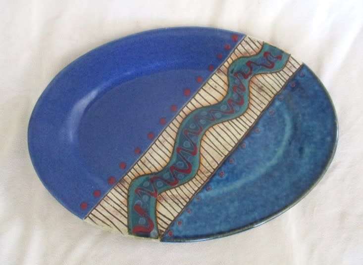 LARGE PHUKA STUDIO ART POTTERY PLATTER