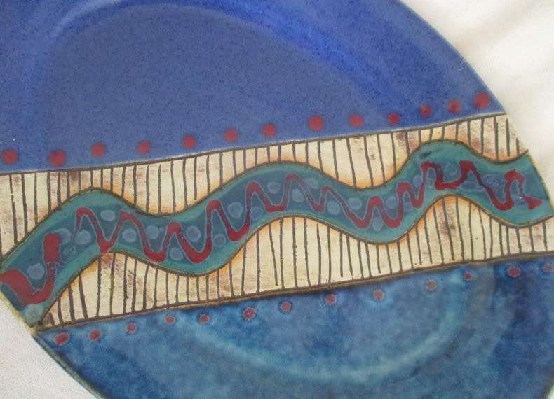 LARGE PHUKA STUDIO ART POTTERY PLATTER