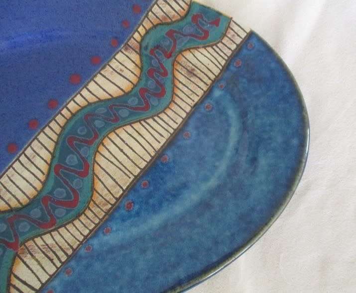 LARGE PHUKA STUDIO ART POTTERY PLATTER
