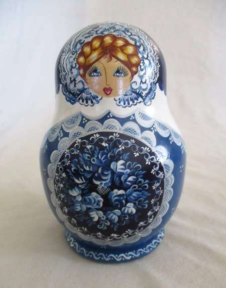 NOT SEEN EVERY DAY!! VERY LARGE -SIGNED - SET OF NINE HAND PAINTED RUSSIAN MATRYOSHKA NESTING DOLLS