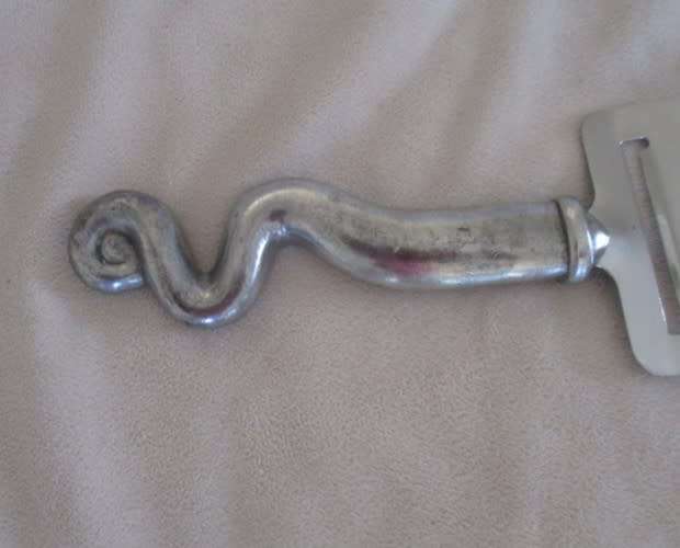 VINTAGE CARROL BOYES PEWTER CHEESE SLICER - SIGNED