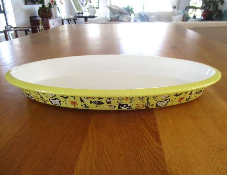 VERY LARGE VINTAGE BELGIUM ENAMEL CAST IRON (ROBERT MARKLEY) DESCOWARE DUTCH OVEN ROASTING/PIE PAN