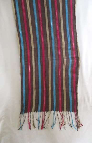 A COLOURFUL STRIPED SHAWL/THROW